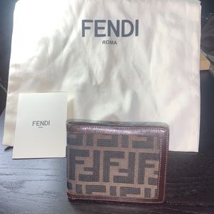 Vintage FENDI Zucca canvas & leather Authentic